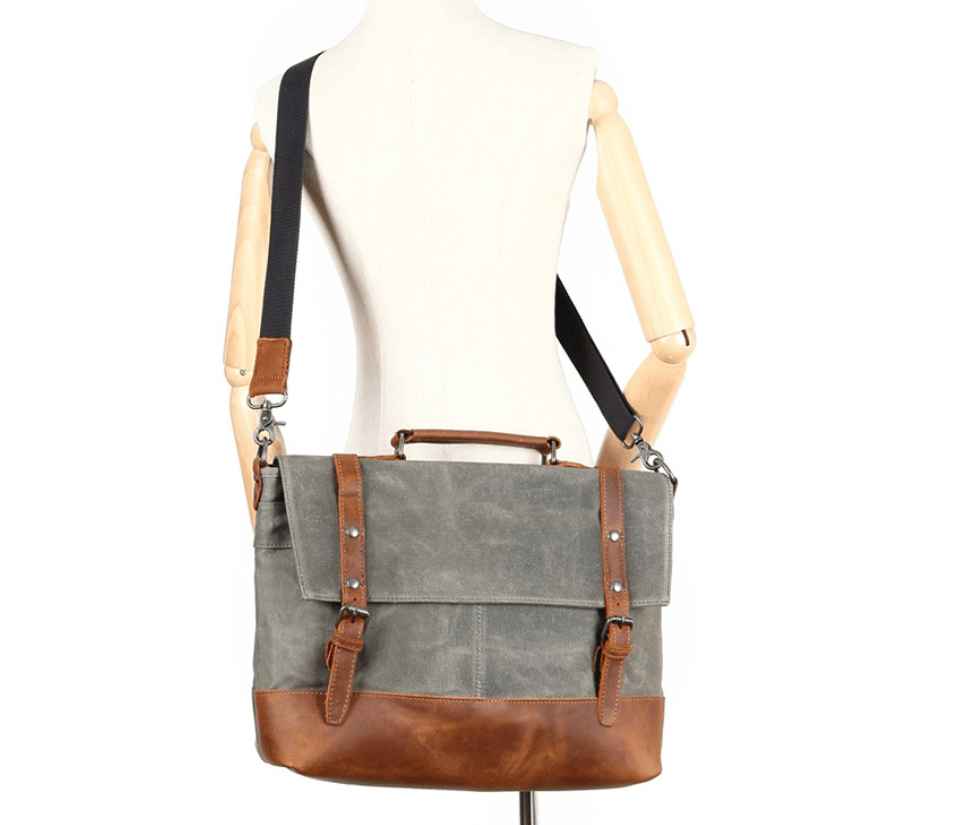 Waterproof Waxed Canvas Messenger Bag, Men's Shoulder Bag